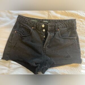 Wild Fable Super High Rise Cut Off Distressed Black Shorts